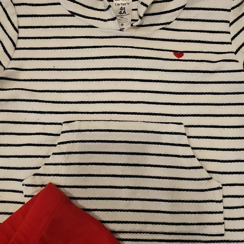 Chic Striped Hoodie with Denim Dress